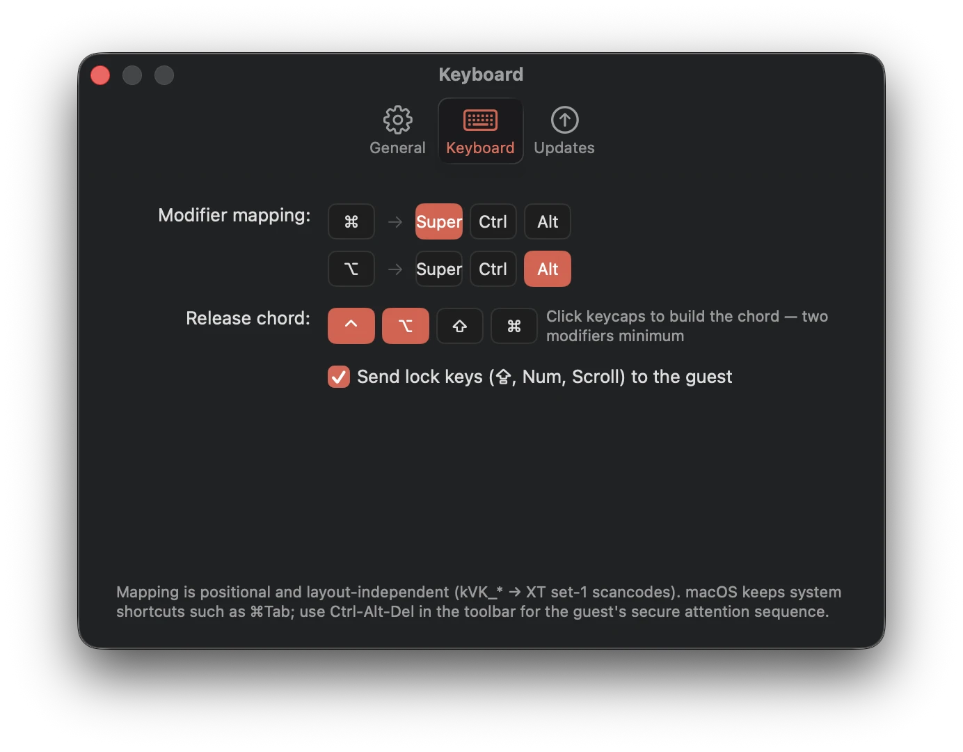 Keyboard preferences