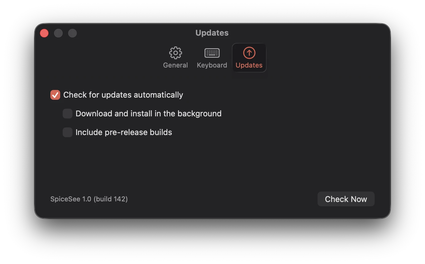Updates preferences